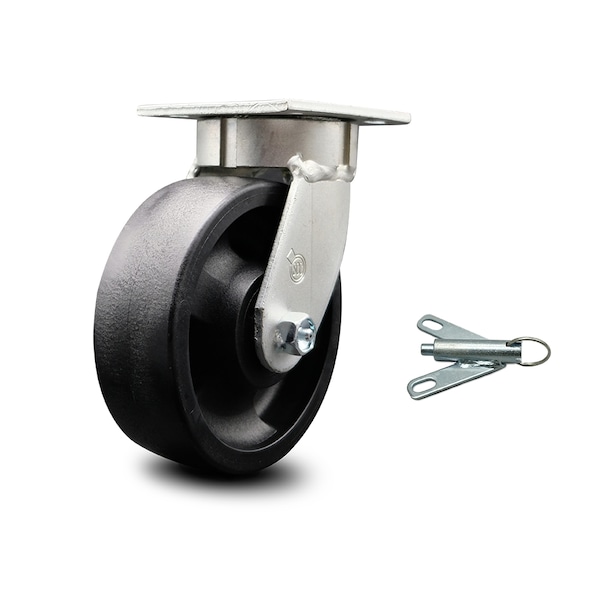 6 Inch Kingpinless Glass Filled Nylon Wheel Swivel Caster with Swivel Lock SCC